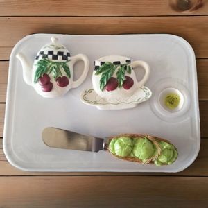 Cherry Magnets White Cutting Board Cabbage Cheese Resin Spreader Set Kitchen